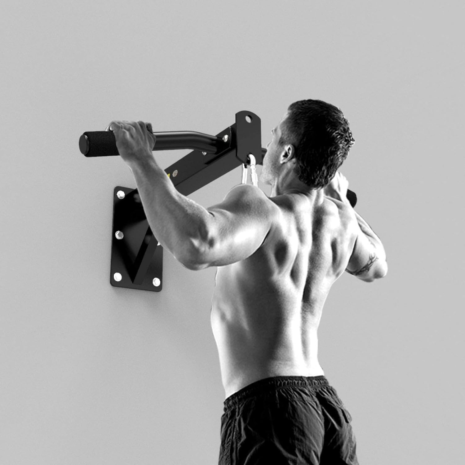 Heavy Punch Bag Wall Bracket with Pull Up Bar Wall Bracket Suspension Frame Boxing Bracket Steel Mount Hanging Stand Boxing for MMA UFC (Color : Black, Size : 55x40cm) (Black 55x40cm)
