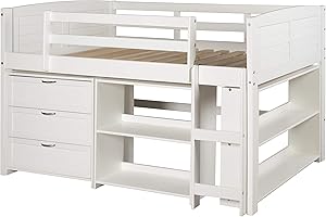 Donco Kids Low Loft Bed Louvered Panel Twin Modular