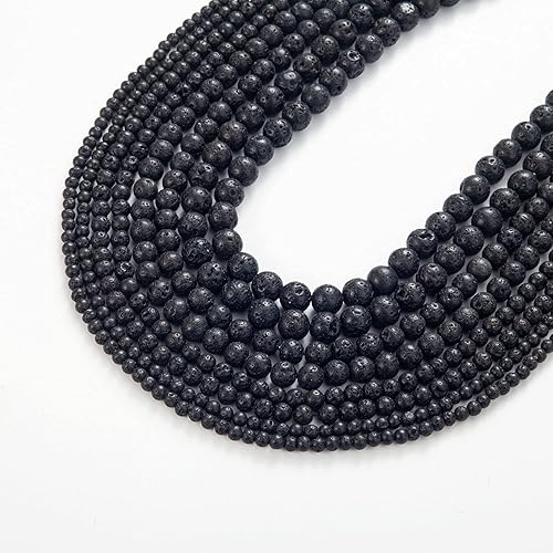 Miniatura 4 de 100 cuentas de piedra natural de 0.236 pulgadas, cuentas redondas sueltas con cuerda elástica para pulseras, collares, joyería