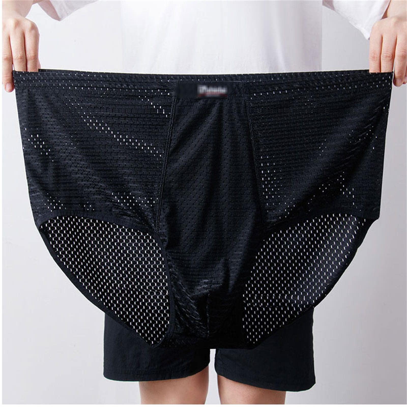 Boxer Uomo 10Xl-3Xl 4 Pezzi Mesh Sexy Middle Wels Briefs-4 Sky Blue,10Xl