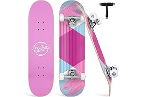 BELEEV Skateboard Pink: Ideal for Beginners, Kids, Teens, and Adults