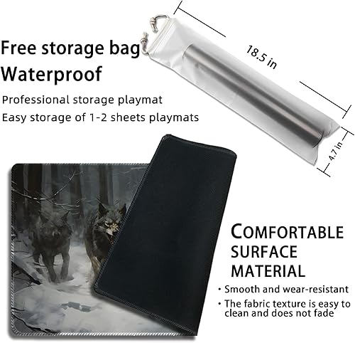 Miniatura 132 de Tapete de juego para MTG, con bolsas de almacenamiento gratis, tapete de juego de 24 x 14 pulgadas, TCG y tapete de juego de mesa para tarjetas