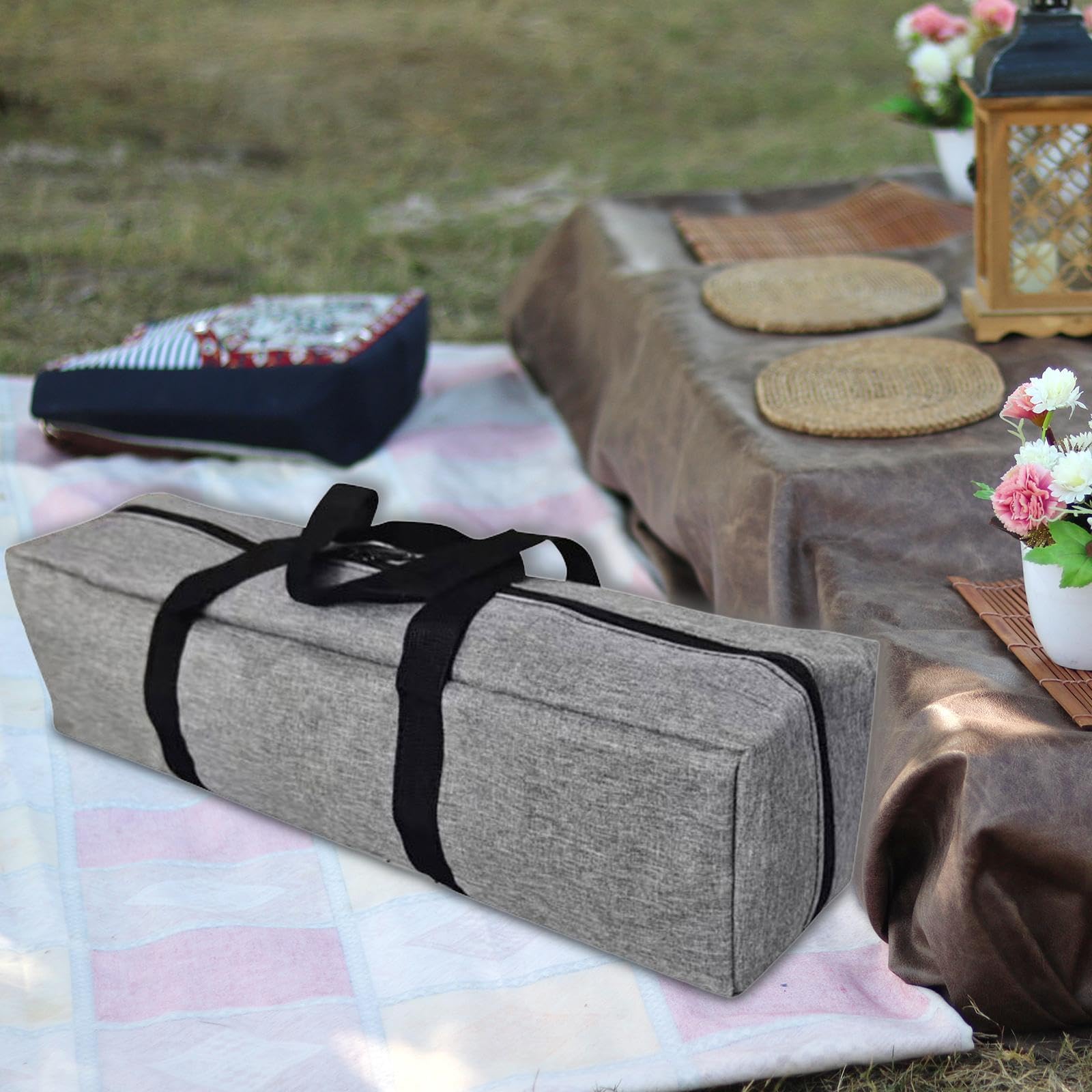 Sharplace Borsa Portaoggetti per Attrezzatura Da Campeggio con Cerniera E Manici, Borsa Da Trasporto Portatile Multiuso, Borsa per Cuscino E Tettuccio, 90x25x25 Centimetri