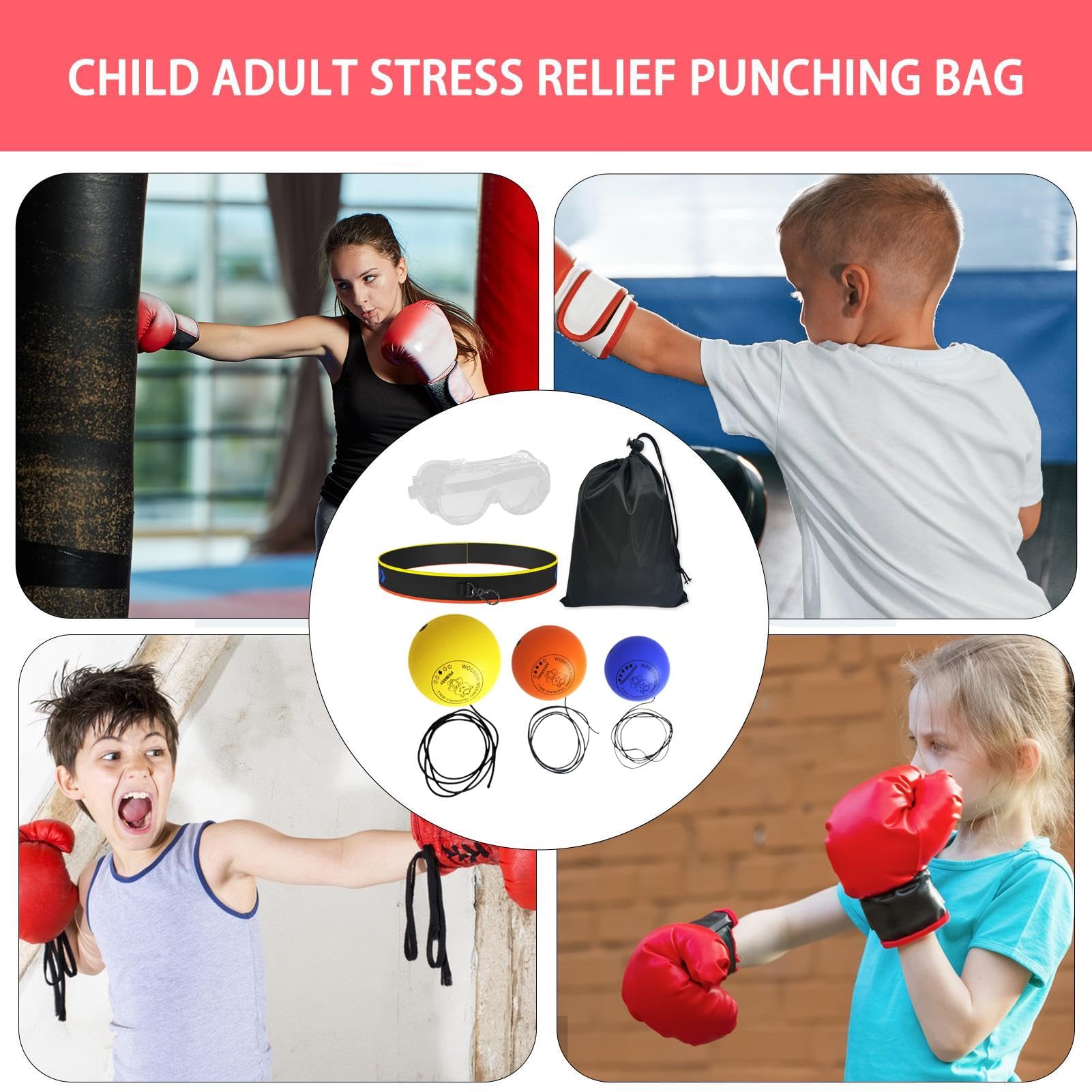 Boksen reflexbal hoofdband set - kind volwassenen reageren reflexbal voor bokstraining | Boksen reflex trainingsbal, trainingsapparatuur beginners fitness reflexbal voor reizen, sportschool