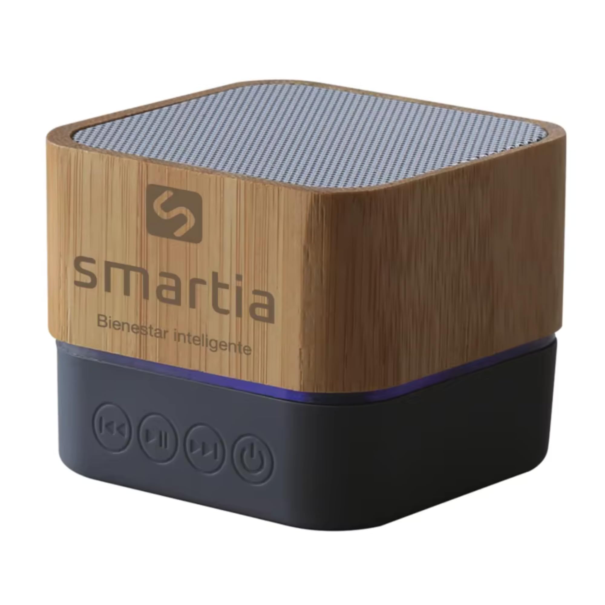 smartia – Mini Altavoz Bluetooth, Material de bambú Natural, Altavoz para Ordenador Elegante y pequeño, Sonido HiFi de Alta Gama, portátil y con batería +16H, Cable USB Incluido y Apto con Micro SD