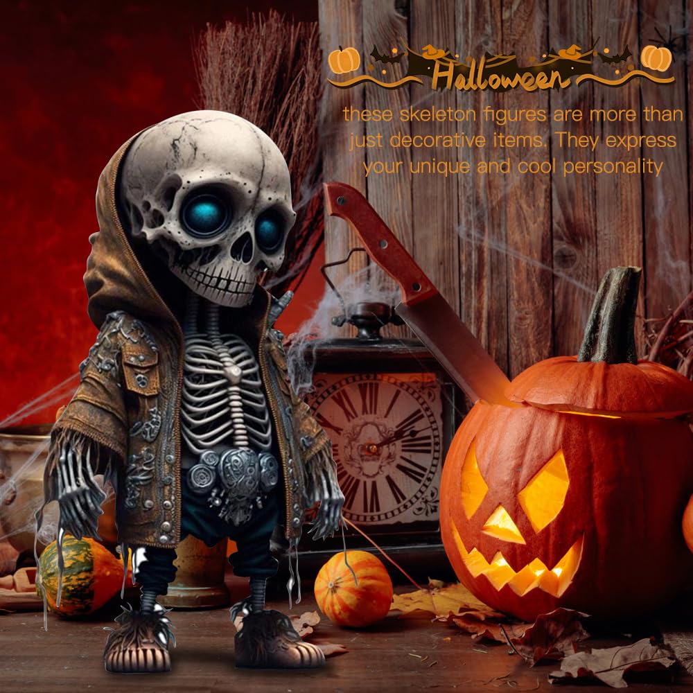 Skelett Figuren Gothic Deko - Niedliche Harz-Statuen Für Halloween & Sammler