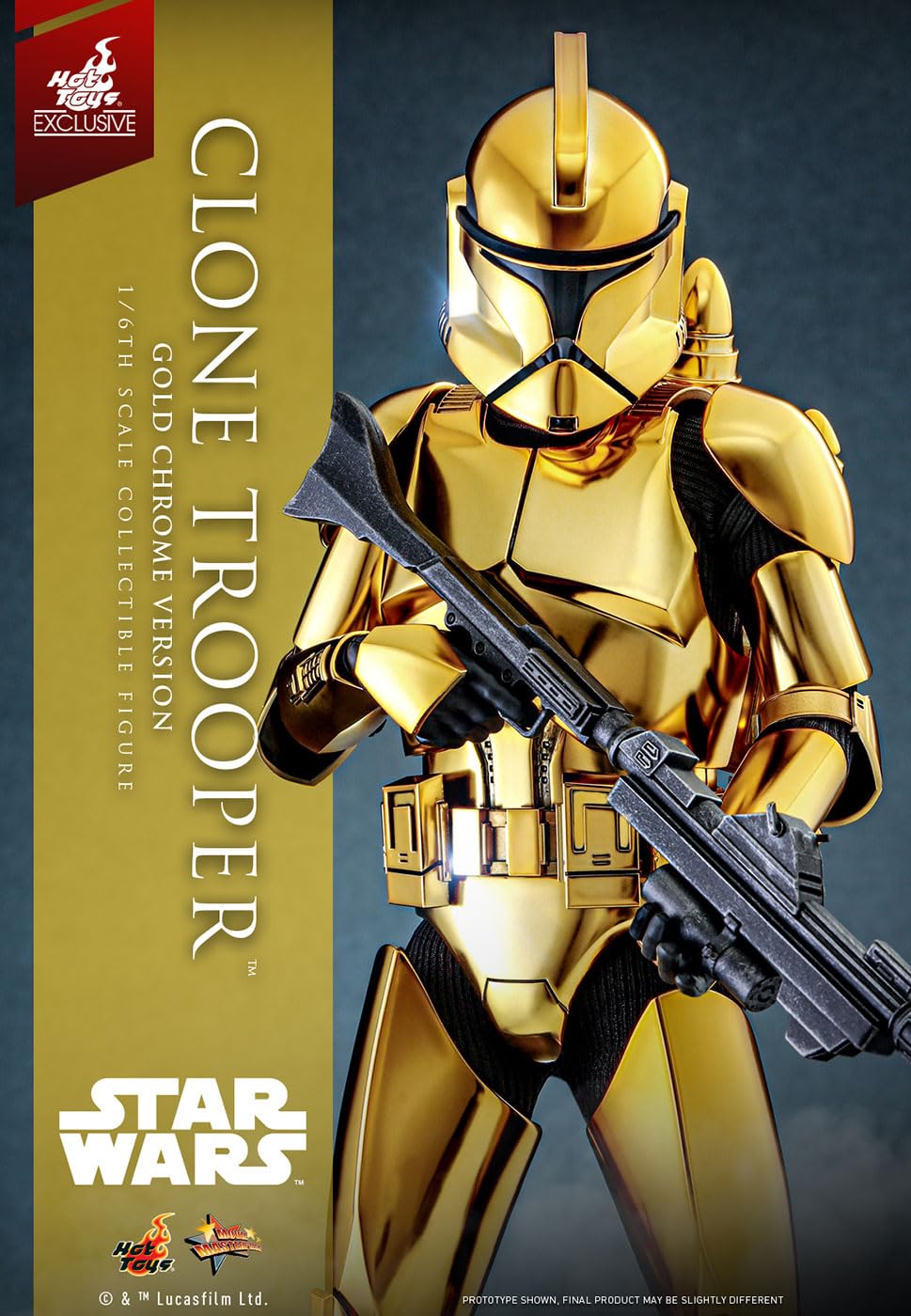 Amazon.com: Hot Toys Clone Trooper (Gold Chrome Version) MMP Fully