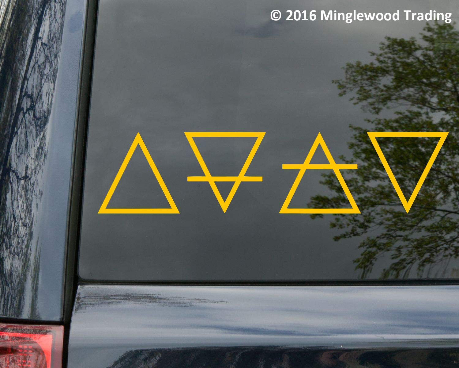 Amazon.com: Minglewood Trading Classic Elements 乙烯基貼紙- 煉金地球空氣火水符號- 模切貼紙-  寬13 x 高3 英吋- 黑色: 汽車