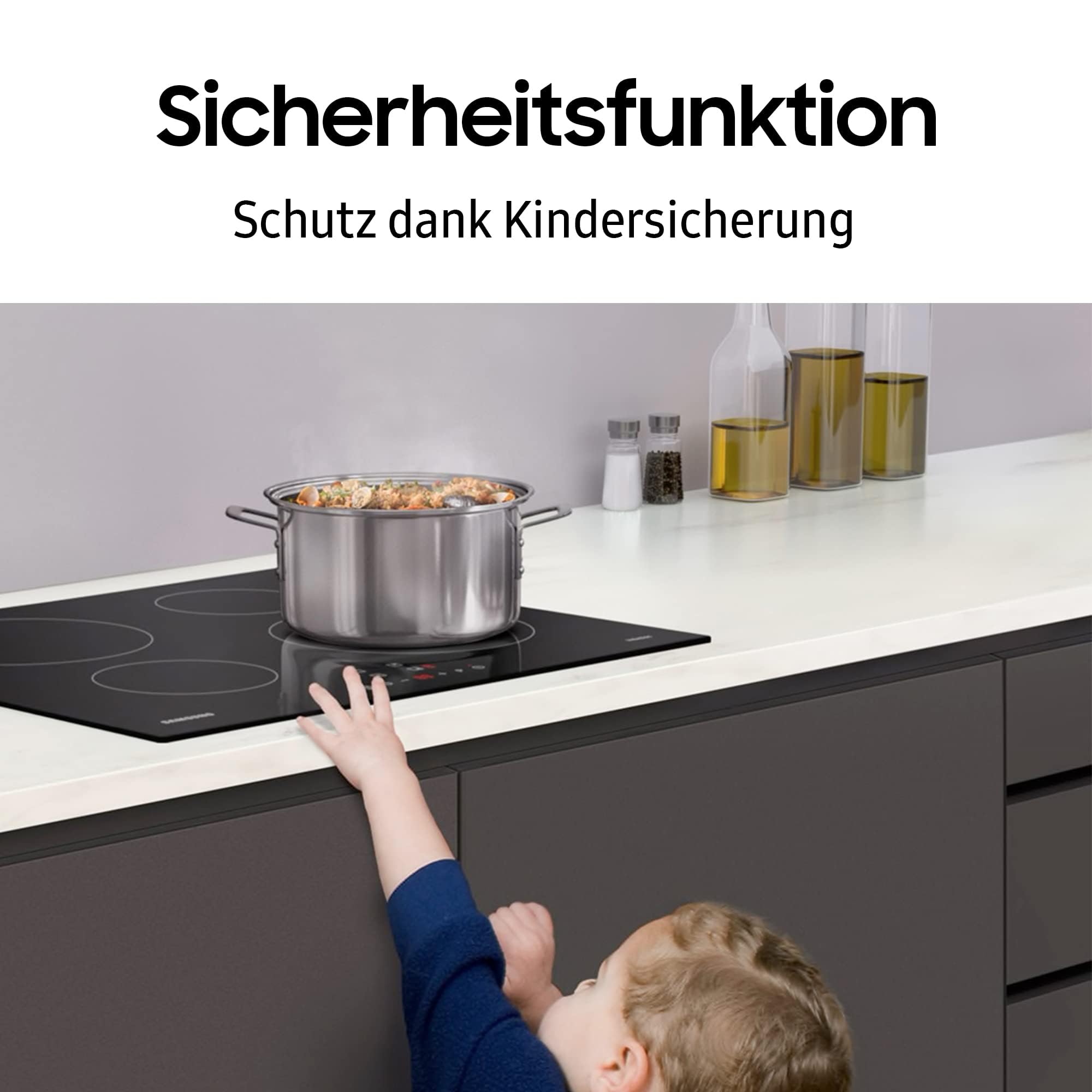 Samsung Autarkes Induktionskochfeld (NZ64B5046JK/U1), 60 cm, Glaskeramik, FlexZone, SmartThings Cooking, Sensortasten mit Slider