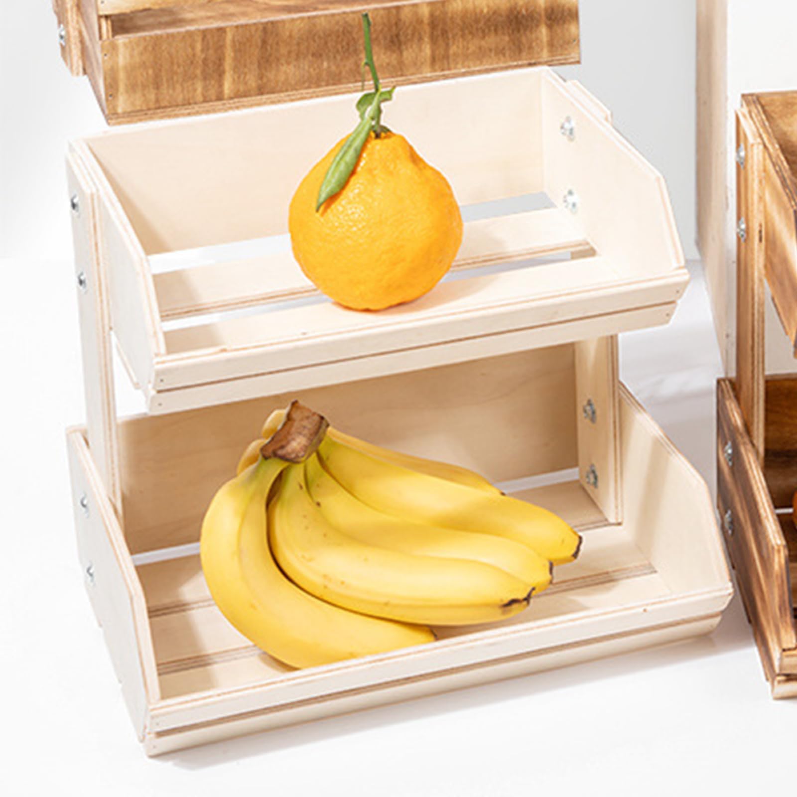 PouHenier.jh Cesto per frutta e verdura a 5 ripiani, per cucina, a più piani, grande, in metallo, per frutta, verdura, organizer, moderno, rettangolare, per frutta e verdura e stabile, colore nero