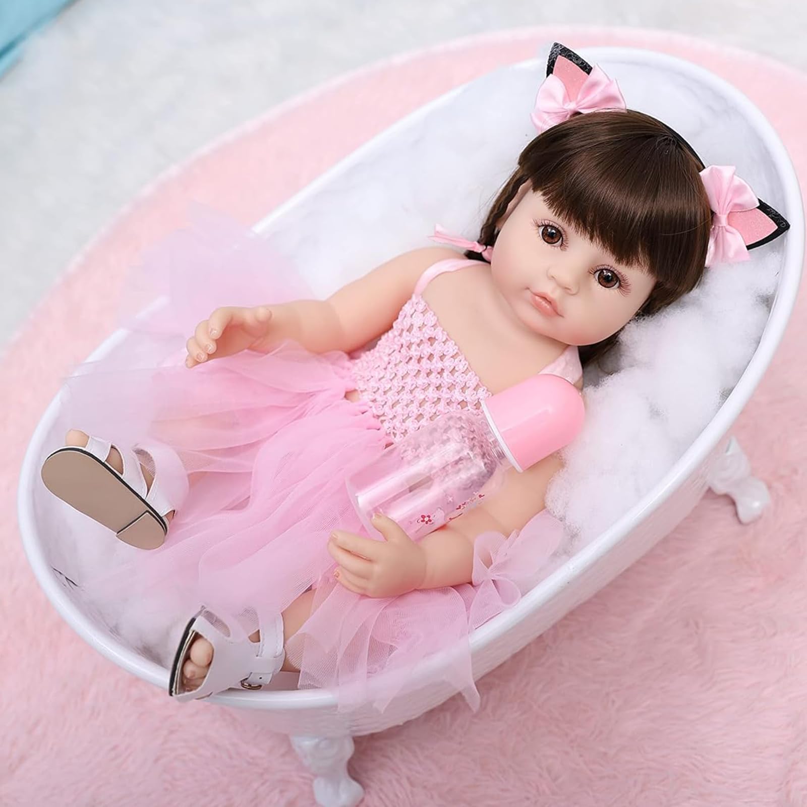 ZIYIUI Realistyczna Lalka Reborn Baby 22 cali 55 cm Baby Reborn Girl Silikon Pełne Ciało Poupon Odrodzony Prawdziwy Noworodek Dziecko Prezent Świąteczny Zabawka