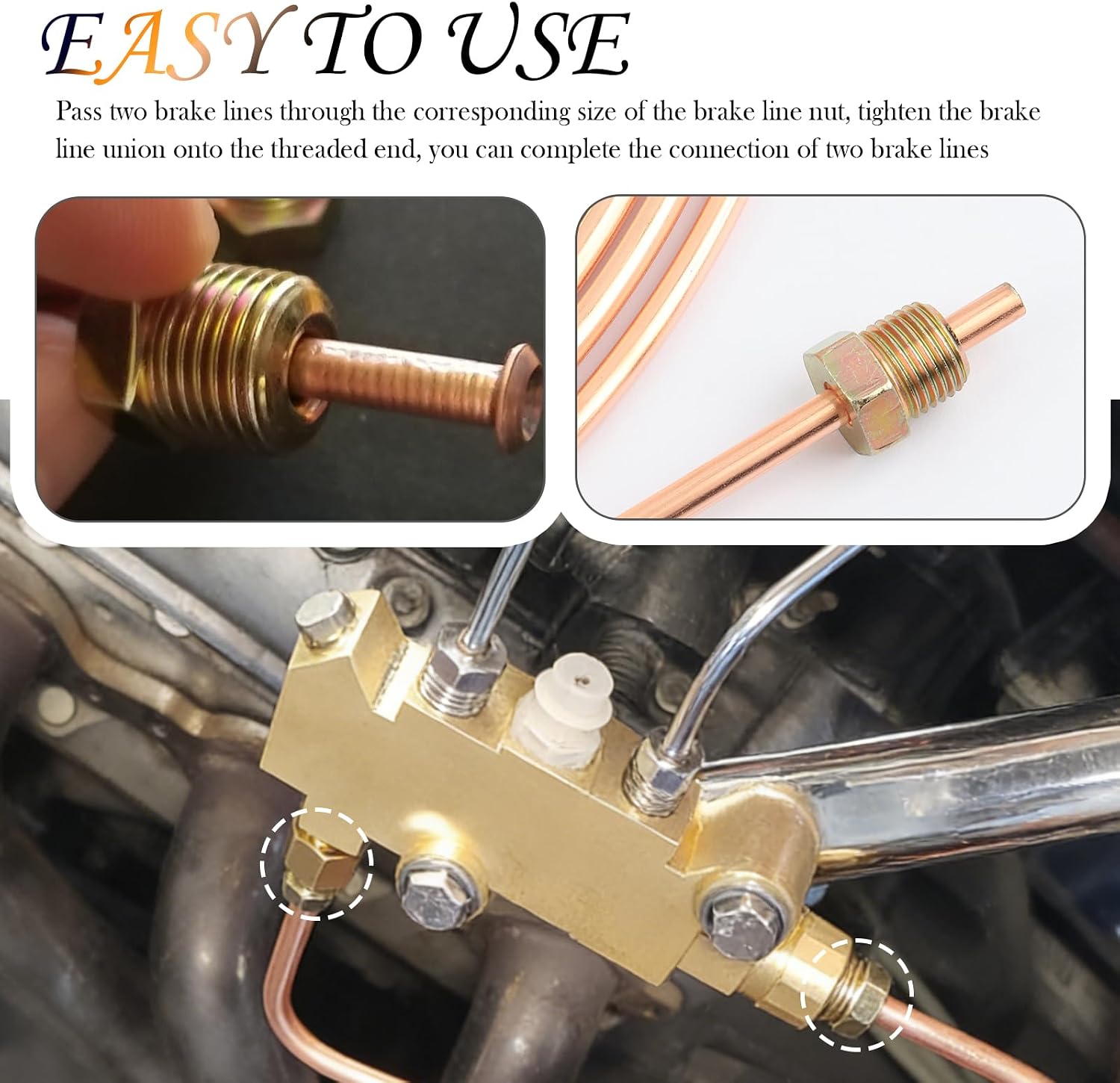 35PCS 3/16 & 1/4 Metric Brake Line Fittings Kit,3/16 Brake Line Fittings Kit for Inverted Tube Flare,Universal Rustproof Brakes Lines Kits Brakes Lines Nuts Car Accessories