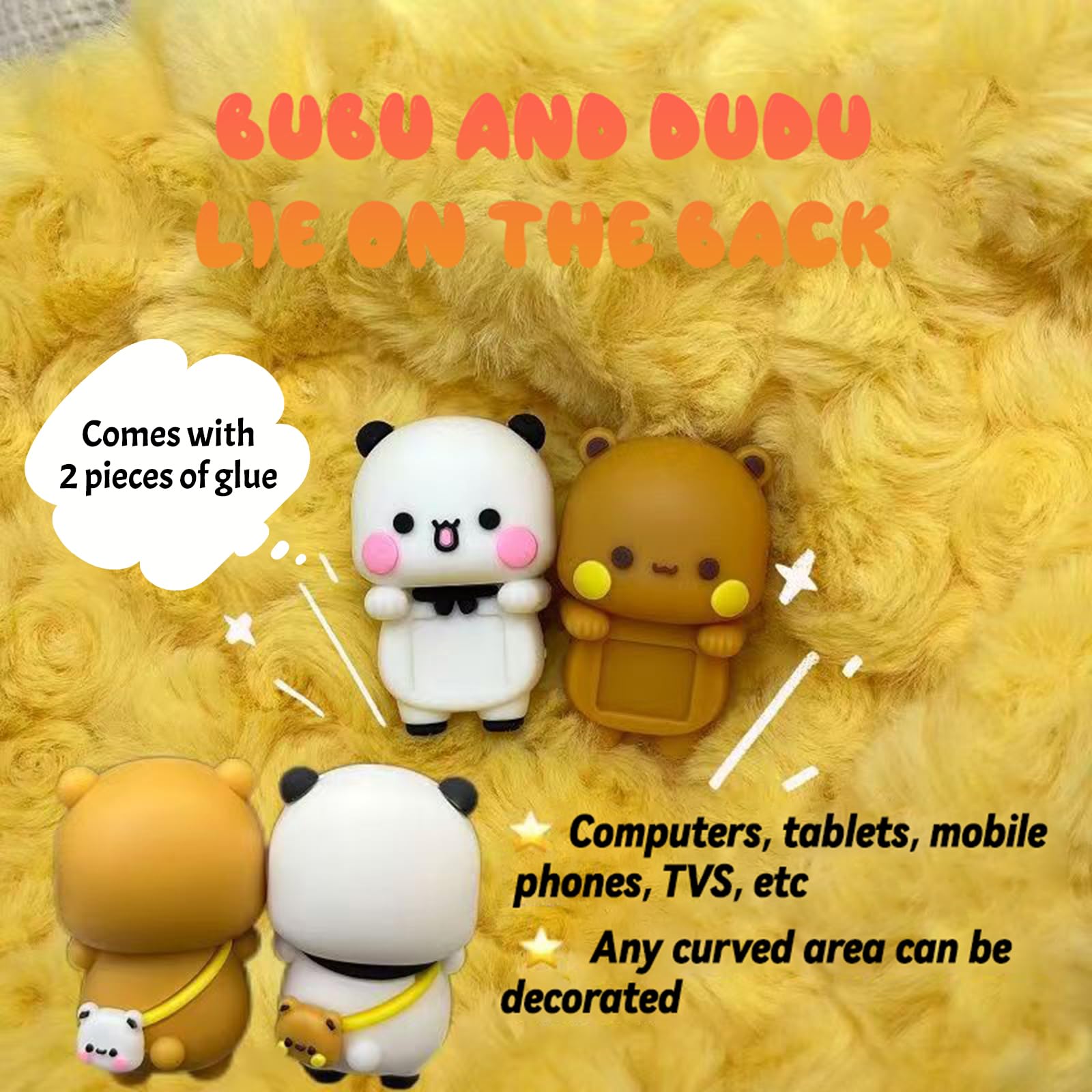 Bubu Dudu Gadgets 2 stuks Bubu en Dudu decoratief beeld voor binnen, huis- en autodecoratie