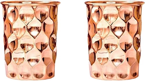 Miniatura 1 de Vasos de cobre puro con diamantes y vasos de agua a prueba de fugas, vidrio de cobre hecho a mano  Obtén beneficios para la salud de Ayurveda con