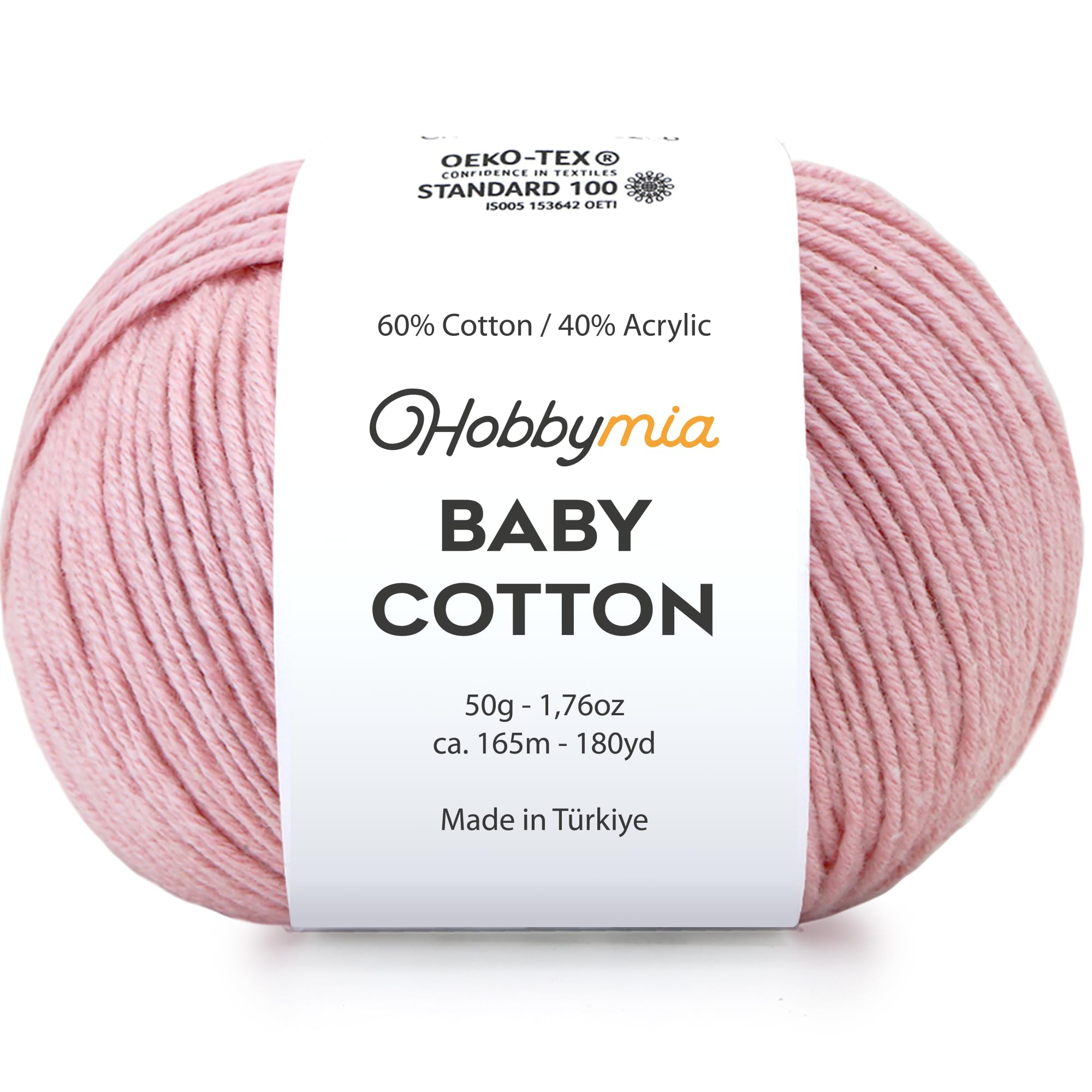 Baby Cotton Blend Yarn – Soft Sport Weight Yarn for Crochet & Amigurumi - 50g/180yds - 60% Cotton 40% Acrylic - Ideal for Baby & Knitting Proj.(Neon Green, 1 Ball) — view 127