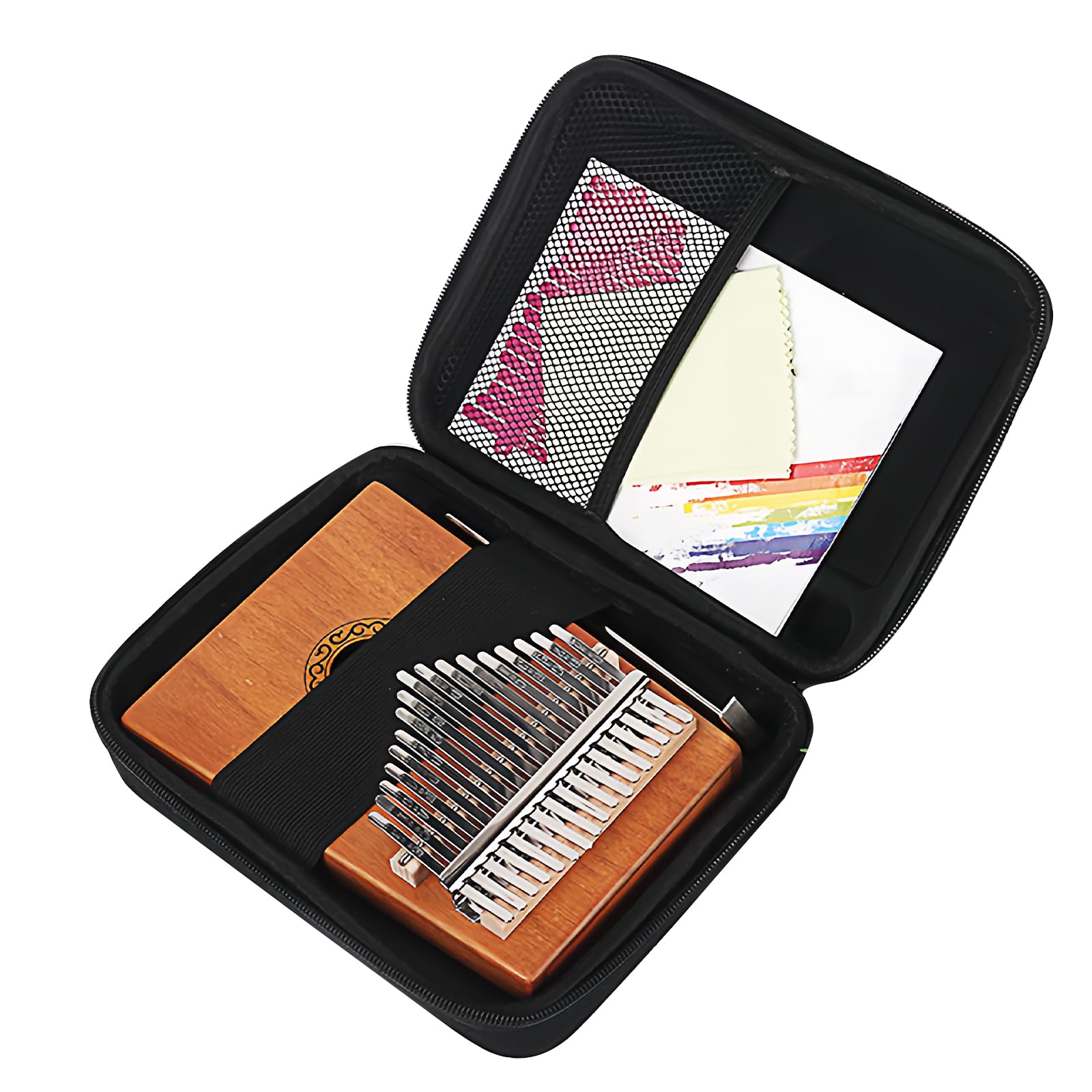 Musiin Kalimba Thumb Piano Case for 21 Keys Thickened Shockproof Waterproof Storage Bag Instrument Accessories(Black)