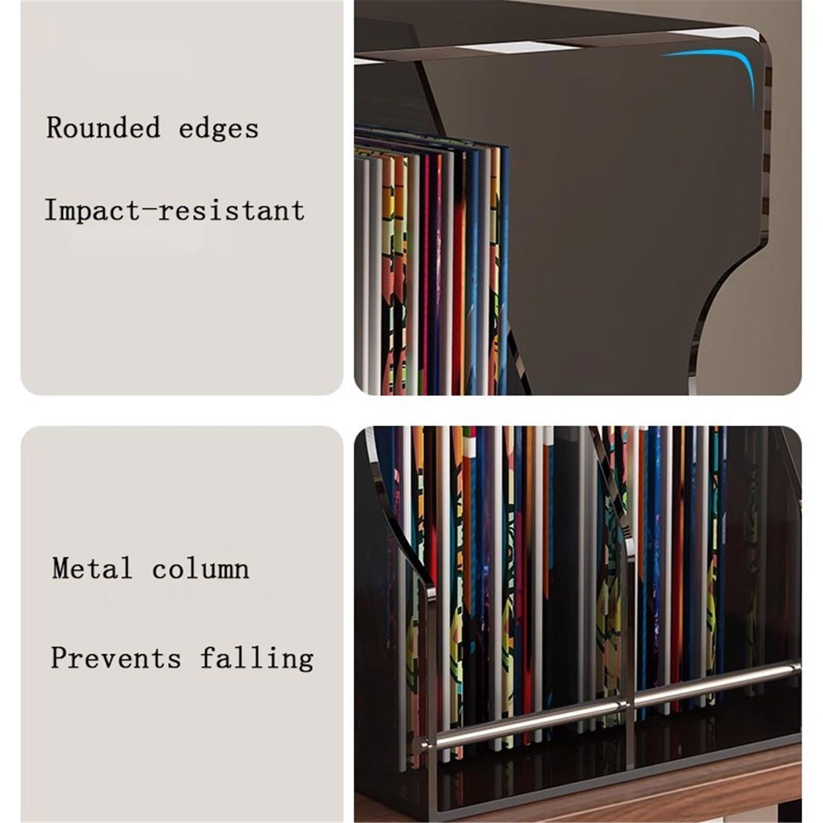 Support de disques Présentoir de table multifonctionnel en acrylique for boîtiers CD et disques vinyles