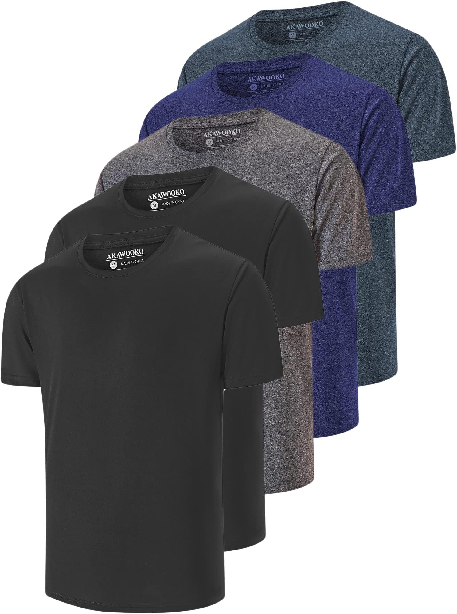 AKAWOOKO mens Q01 T-Shirt (pack of 5)