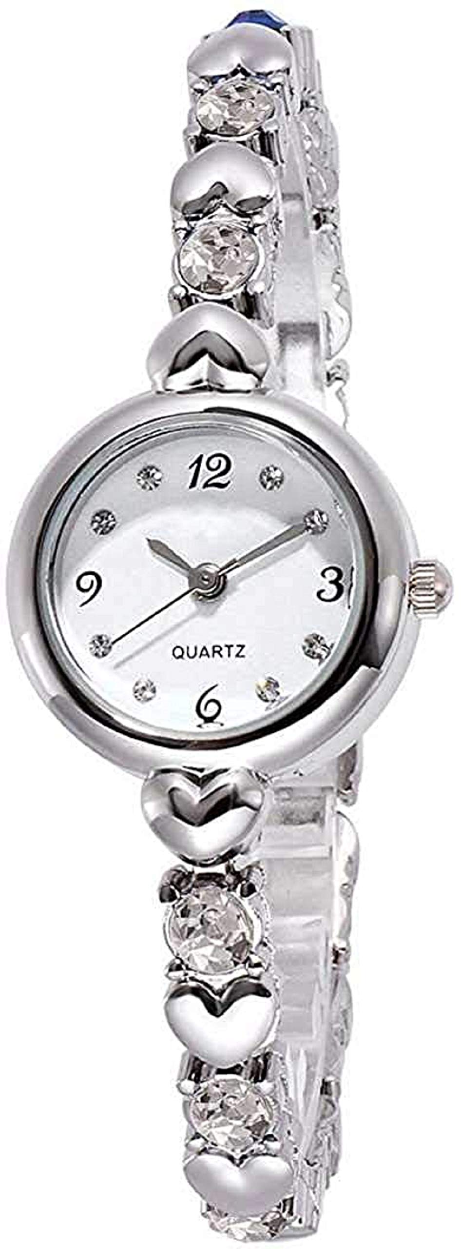 Talgo Stylish Designer Silver and White Diamond Color Wrist Analog Watch for Women & Girls (B08Q8DGLHM) Amazon Price History, Amazon Price Tracker