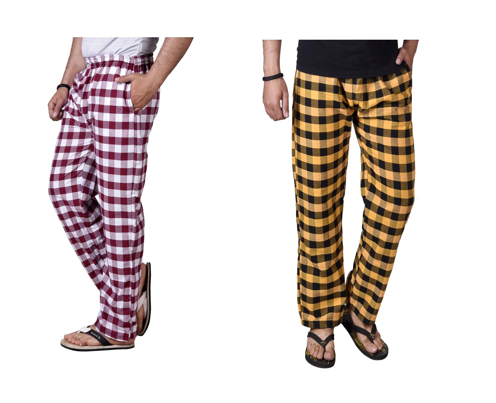 letz dezine Comfortable and Stylish Cotton Check Pyjama for Men - Stay Cozy All Day Night! Pack of 2, (Free Size, Multicolor LDS11467)-picture-40