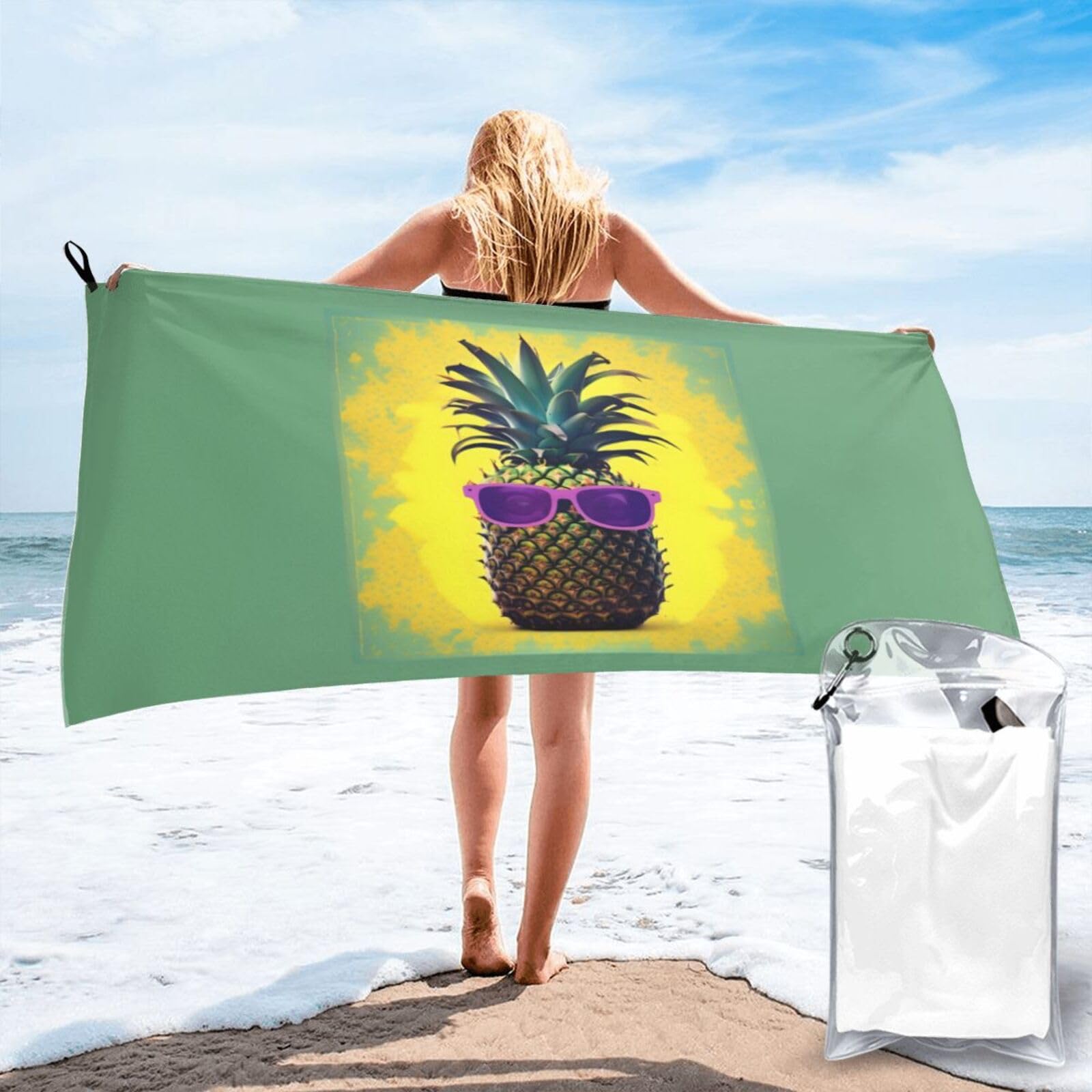 NImongt Psych Pineapple Quote Print Adult Towel Travel Gym Beach Hiking Yoga Camping Lightweight Quick Dry Versatile