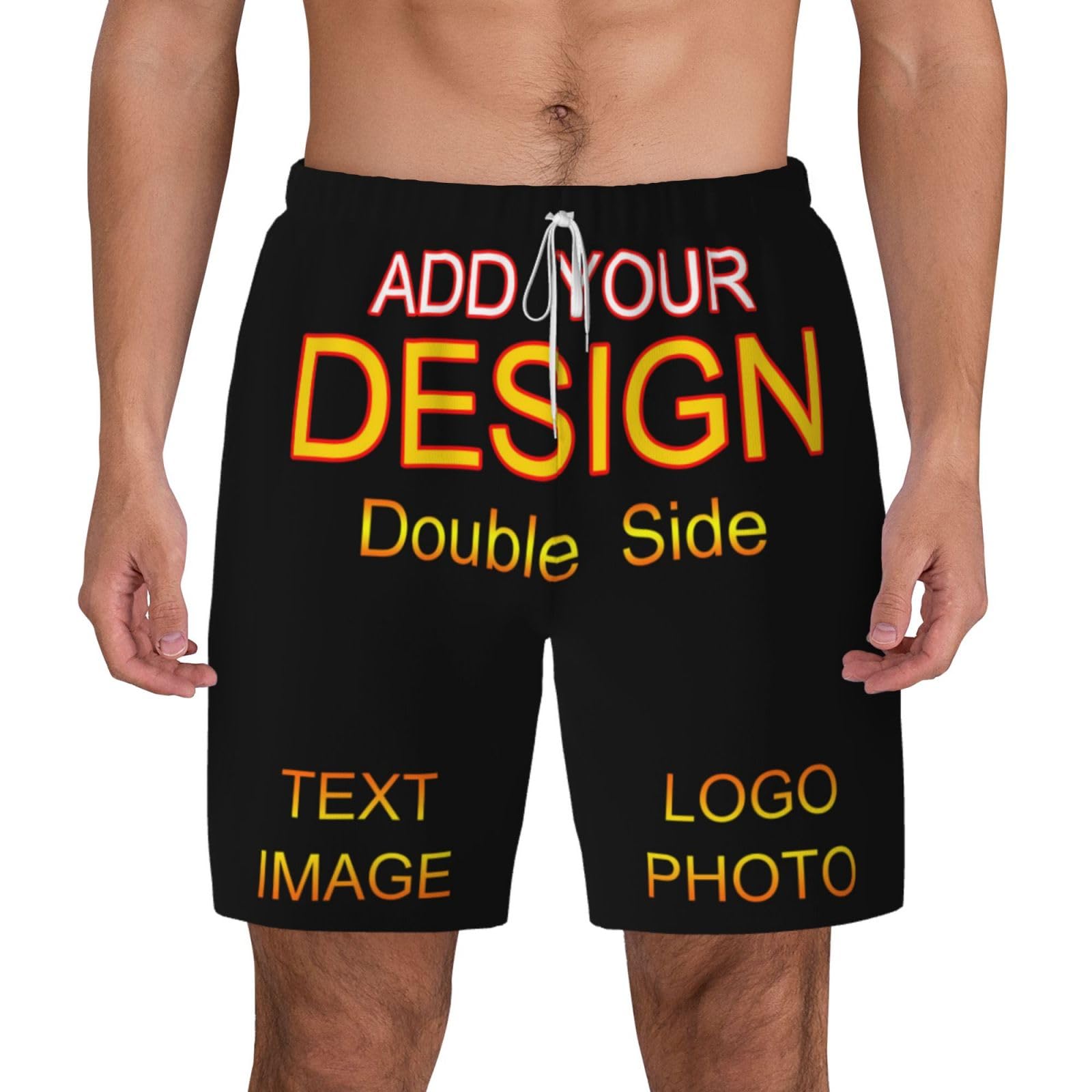 Custom Mens Swim Trunks with Logo Personalized Board Shorts Customize Beach Shorts for Men Husband Birthday Gift