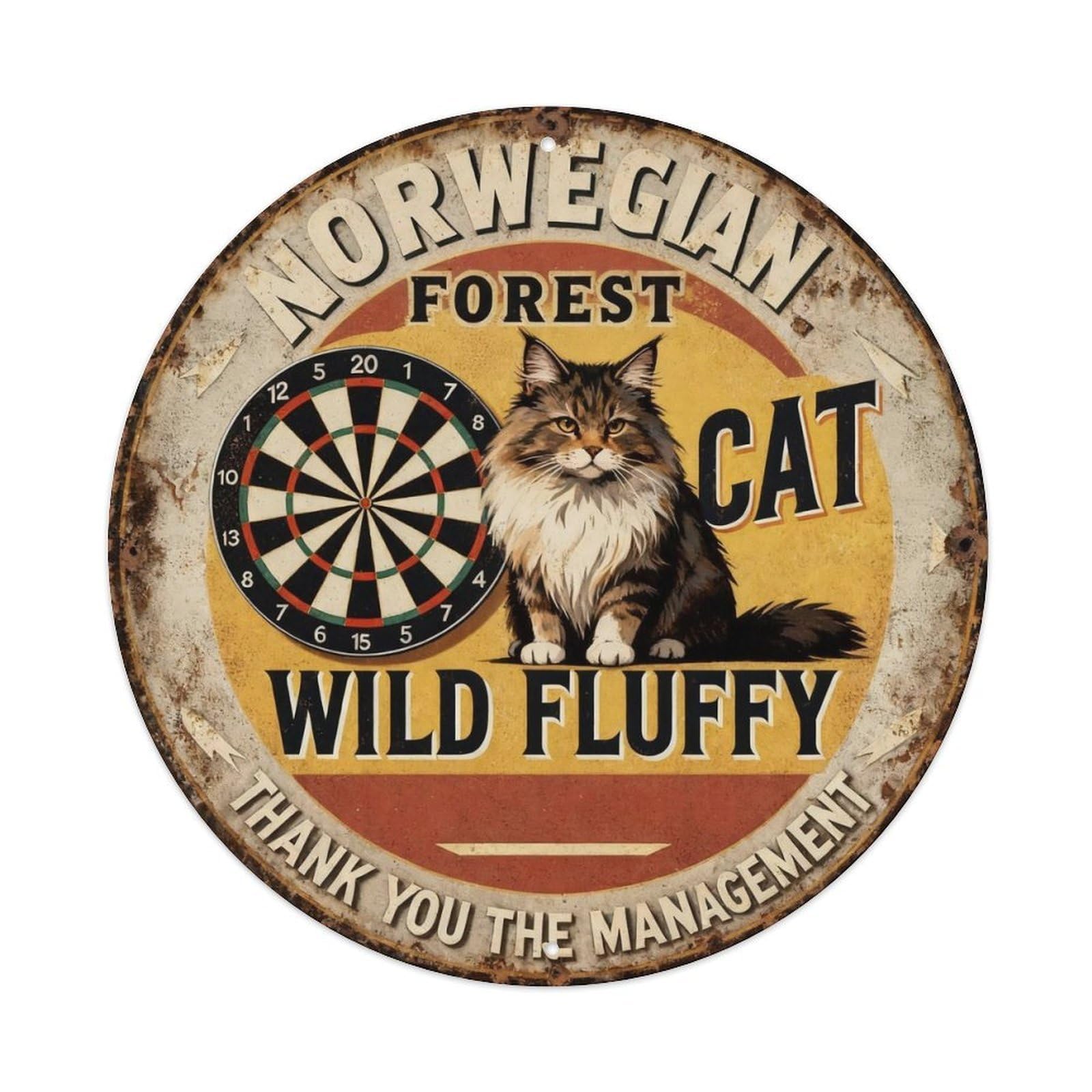 Norwegian Forest Cat Wild Fluffy Metal Tin Sign Plaque