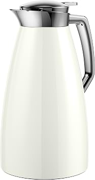 Emsa 514185 Plaza Quick-Tip Vacuum jug, 1.0 litres, ice White, 1