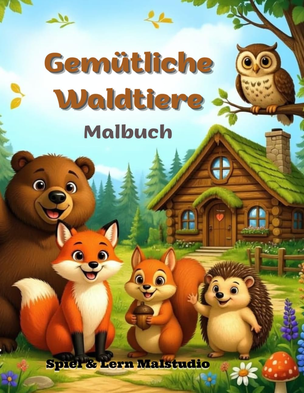 Gemütliche Waldtiere: Malbuch