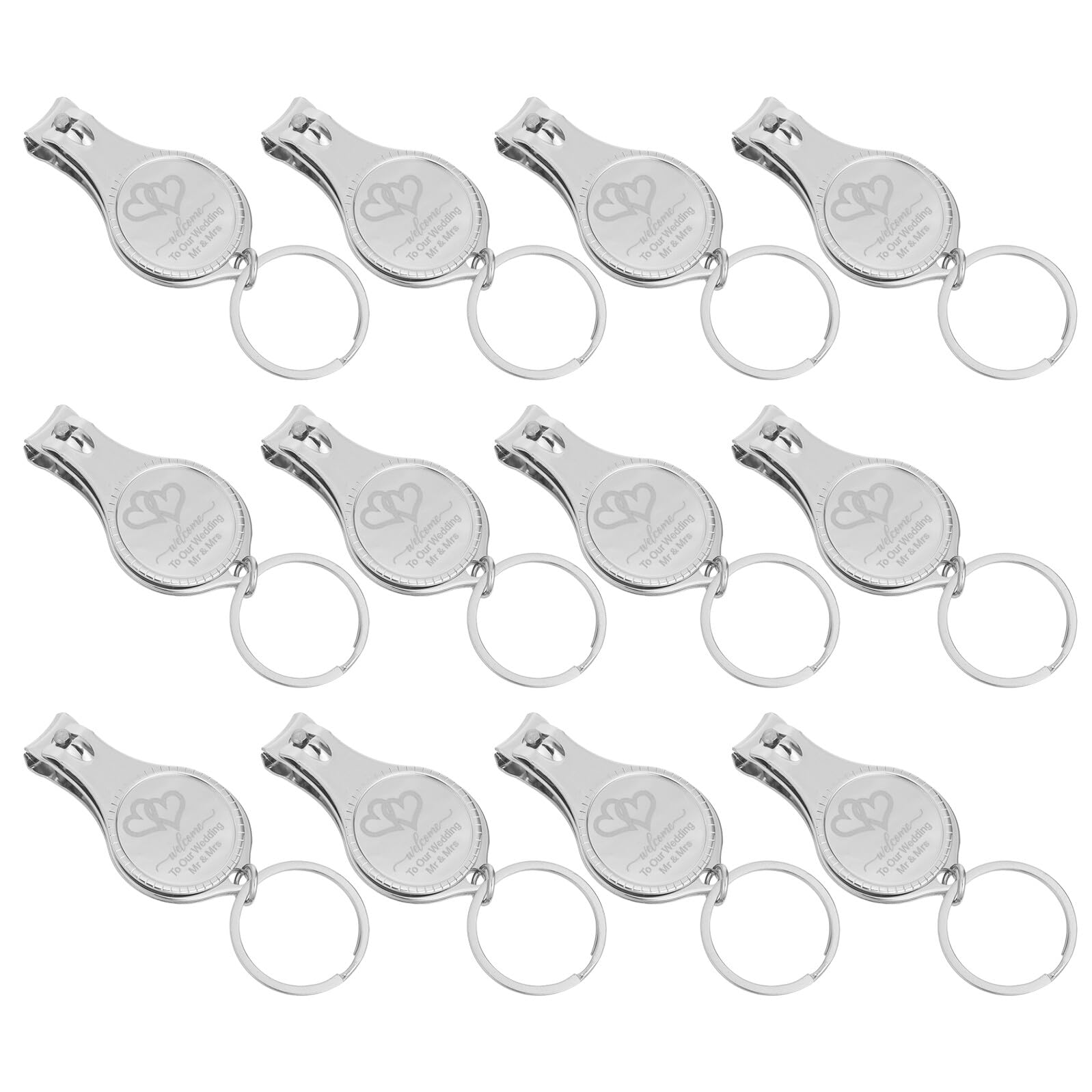 ORFOFE 25 Pezzi Tagliaunghie con Apribottiglie Portachiavi in Acciaio Inossidabile Strumento Manicure Pratico e Portatile per Viaggi Campeggio e Uso Quotidiano