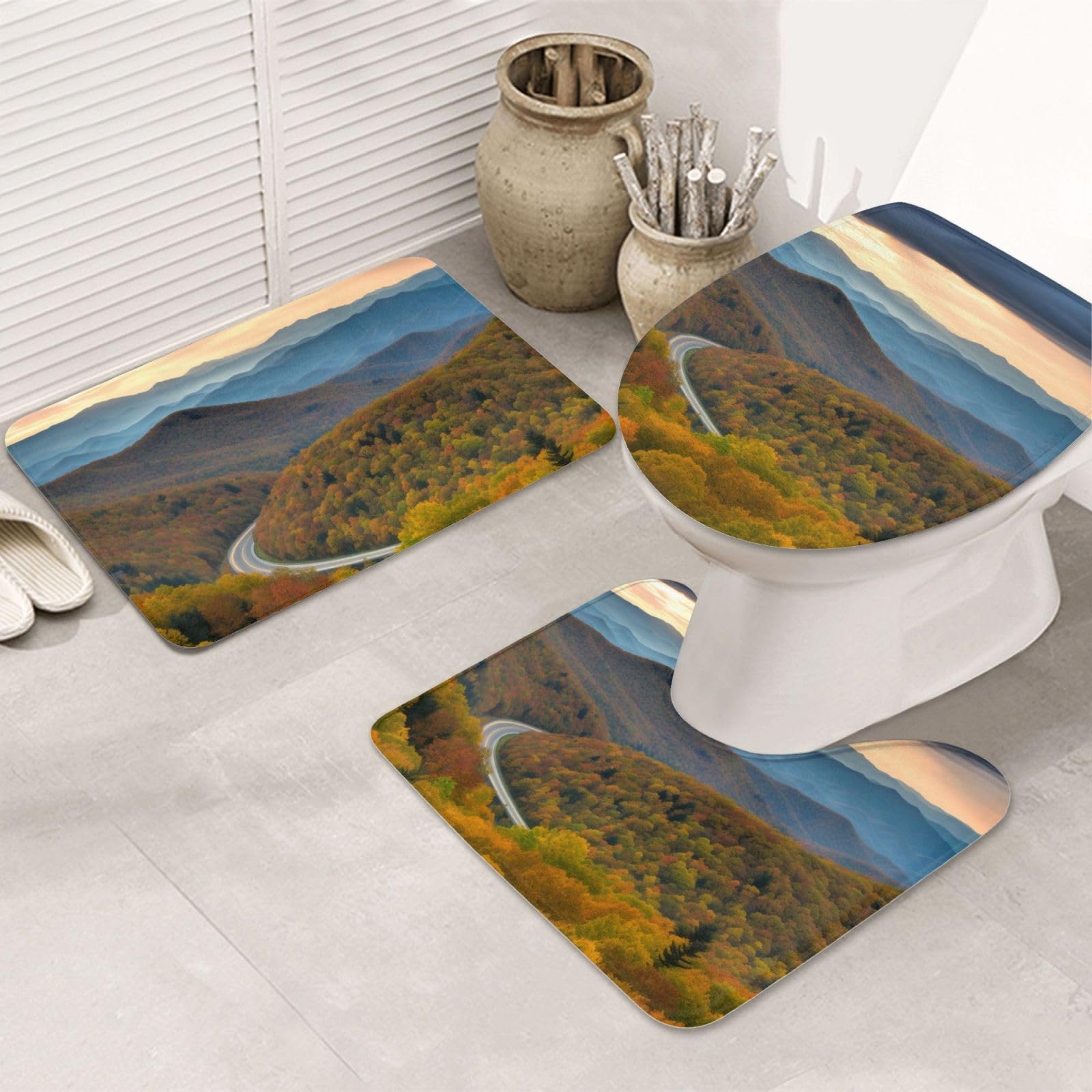 Tapis de bain antidérapant lot de 3 ultra absorbant pour sol sécurisé
