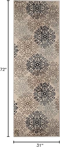 Miniatura 3 de SUPERIOR Alfombra de área contemporánea de la colección Leigh - Alfombra moderna de 516 de pulgada (8 mm) de pelo con diseño de medallón floral con