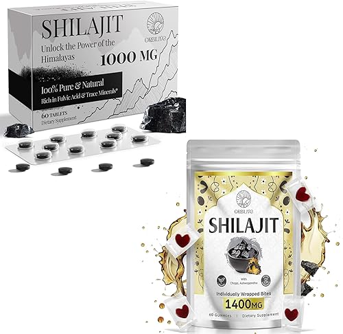 1400 mg Shilajit 60 gomitas con 1000 mg Shilajit tabletas 60 unidades