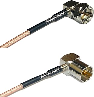 6 feet RG316 F Male Angle to DVB Pal Female Angle RF Pigtail Coaxial Cable