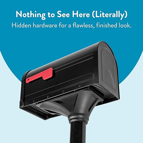 Vista 16 de Architectural Mailboxes Roxbury - Combo de buzón y poste de acero prémium con placa de dirección de Manhattan, mediano, negro