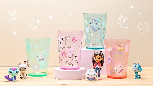 Miniatura 12 de Zak Designs DreamWorks Gabby's Dollhouse - Juego de vasos anidables para casa de muñecas, vasos de plástico sin BPA de 14.5 onzas, paquete de 4