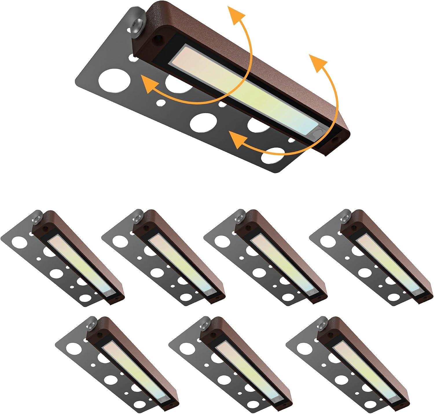 8-Pack 7 Inch LED Hardscape Lighting, 5CCT Retaining Wall Lights, Low Voltage Landscape Lighting, 12-15V AC/DC Paver Light, 4.5W Outdoor Step Lights, ETL
