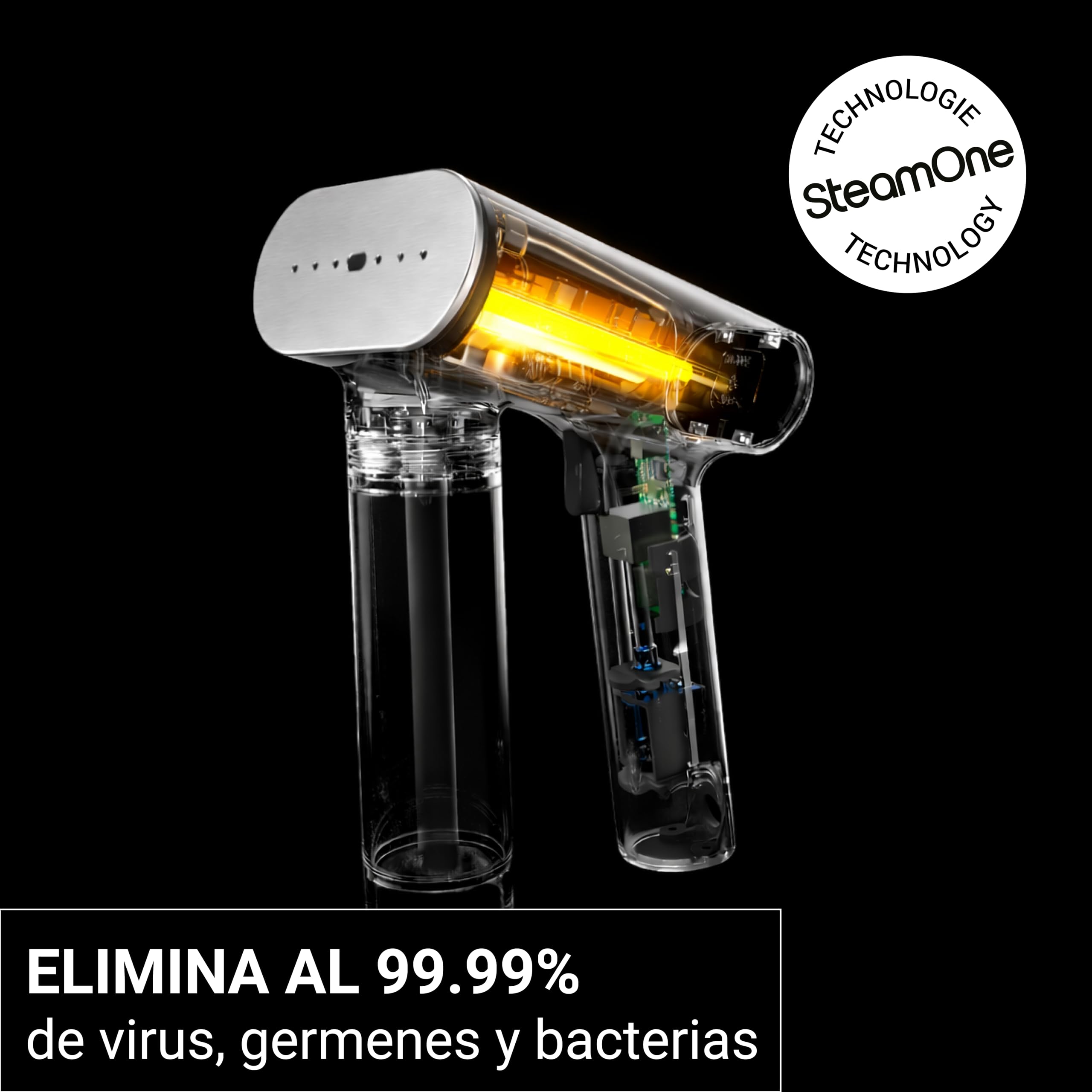 SteamOne Karl 2 Vaporizador Portátil Steamer Negro 2000W - 150ml | Vaporizador Portátil Karl 2, 2000W, Depósito 150ml, Suela Cerámica, Listo en 30s, 2 Modos, EUNS150BV2