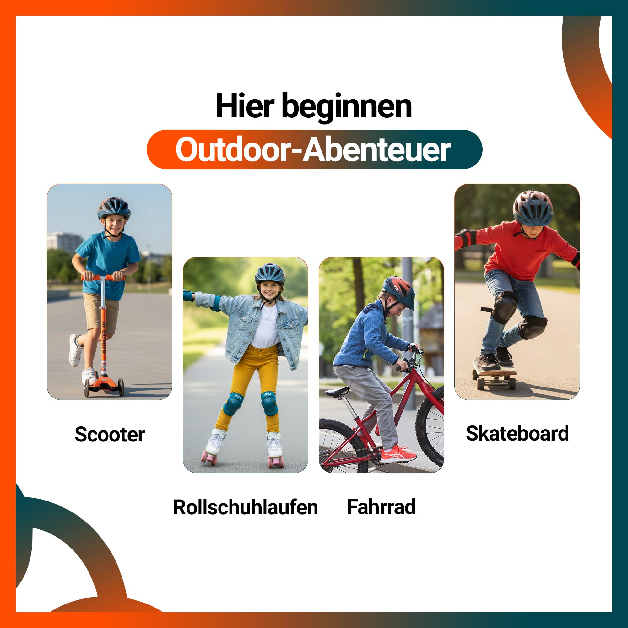 Street Jr Pro Kinder- und Jugend-Fahrradhelm mit LED Rücklicht, 300g, Made in Germany, Maxshell-Technologie, K-FIT Anpassung