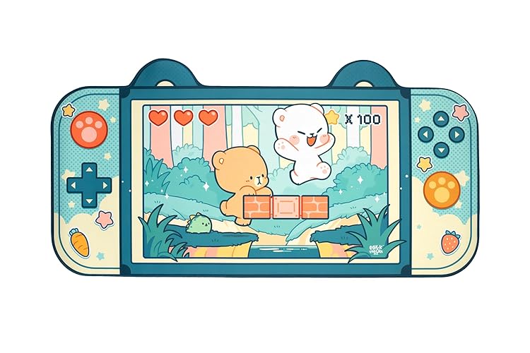 Blue Level Up Desk Mat Authentic Milkmochabear Merchandise (35.4" x 18.1") Inches Cute Extra Large Gaming Mouse Pad with Non-Slip Rubber Base for Computer Keyboard Laptop Home Office Accessories - Extended X-Large - Level Up