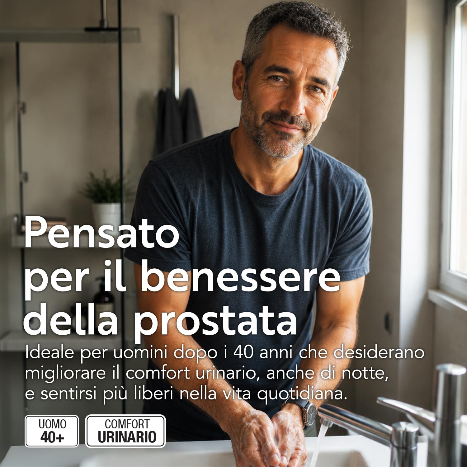 Serenoa Repens Prostata Integratore 700mg PiùLife, 2 al giorno, Saw Palmetto con Pygeum Africanum, Zucca e Ortica, Benessere Delle Vie Urinarie Uomo, Estratto Di Mirtillo Antiossidante, 180 Capsule