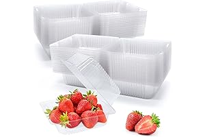 Haawooky Clear Plastic Take Out Square Food Storage Hinged Container