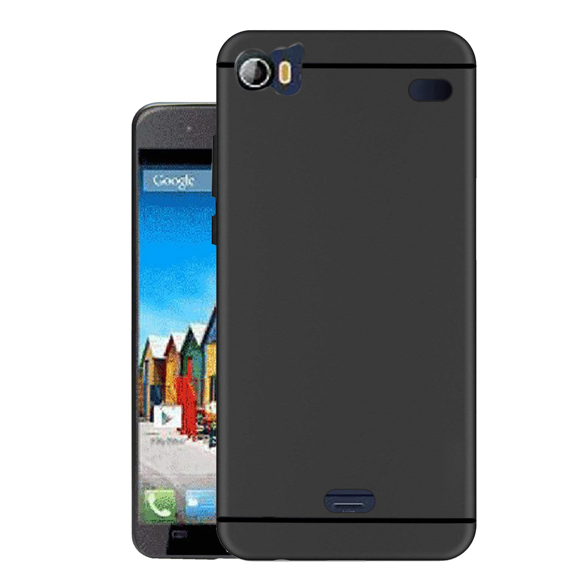 HELLO ZONE Black Matte Finish Soft Back Case Cover for Micromax Canvas Doodle 2 A240 - Black