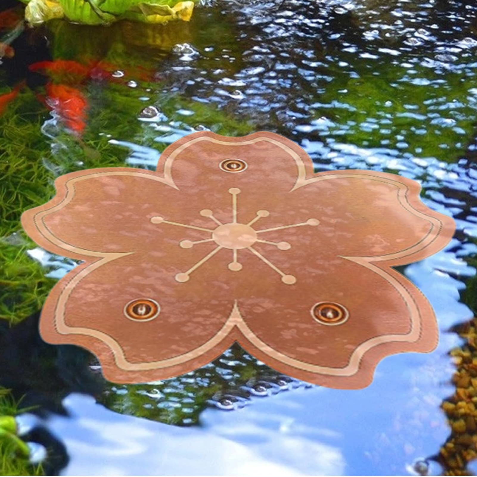 Bird Bath Disc, Copper Purification Plate, Birdbath Cleaner with Triple-Point Support for Garden, Yard, Patio, Nature Exhibits, Landscaping, and Park Water Bowl Maintenance