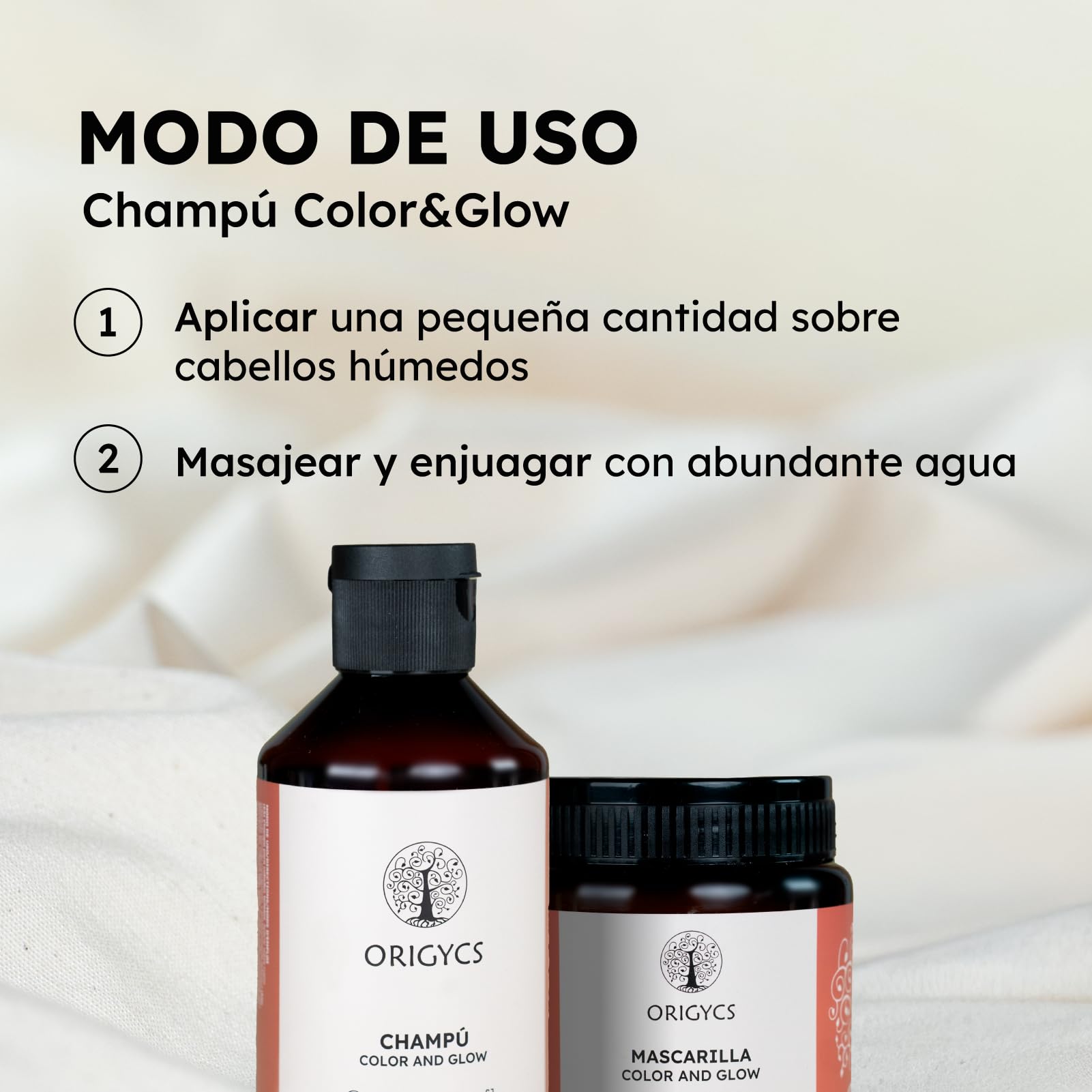 Pack Champú y Mascarilla Color&Glow 250ml – Colores Más Duraderos, Brillantes y Protegidos | Con Uva, Romero, Oliva y Abisinia | Sin Sulfatos ni Siliconas, Vegano y +93% Ingredientes Naturales
