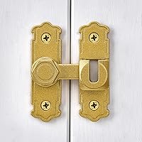 Vista 5 de Pestillos de puerta de granero dorados, cerradura de puerta de aleación de aluminio 90/180 grados, pestillo de puerta de ángulo recto, herrajes