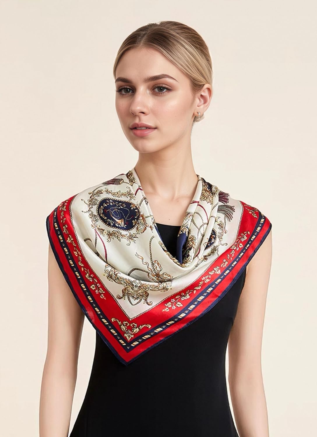 ANDANTINO 100% Pure Mulberry Silk Scarf 35" Large Square Lightweight Headscarf –Women’s Hair Wraps-With Gift Packed - Image 2