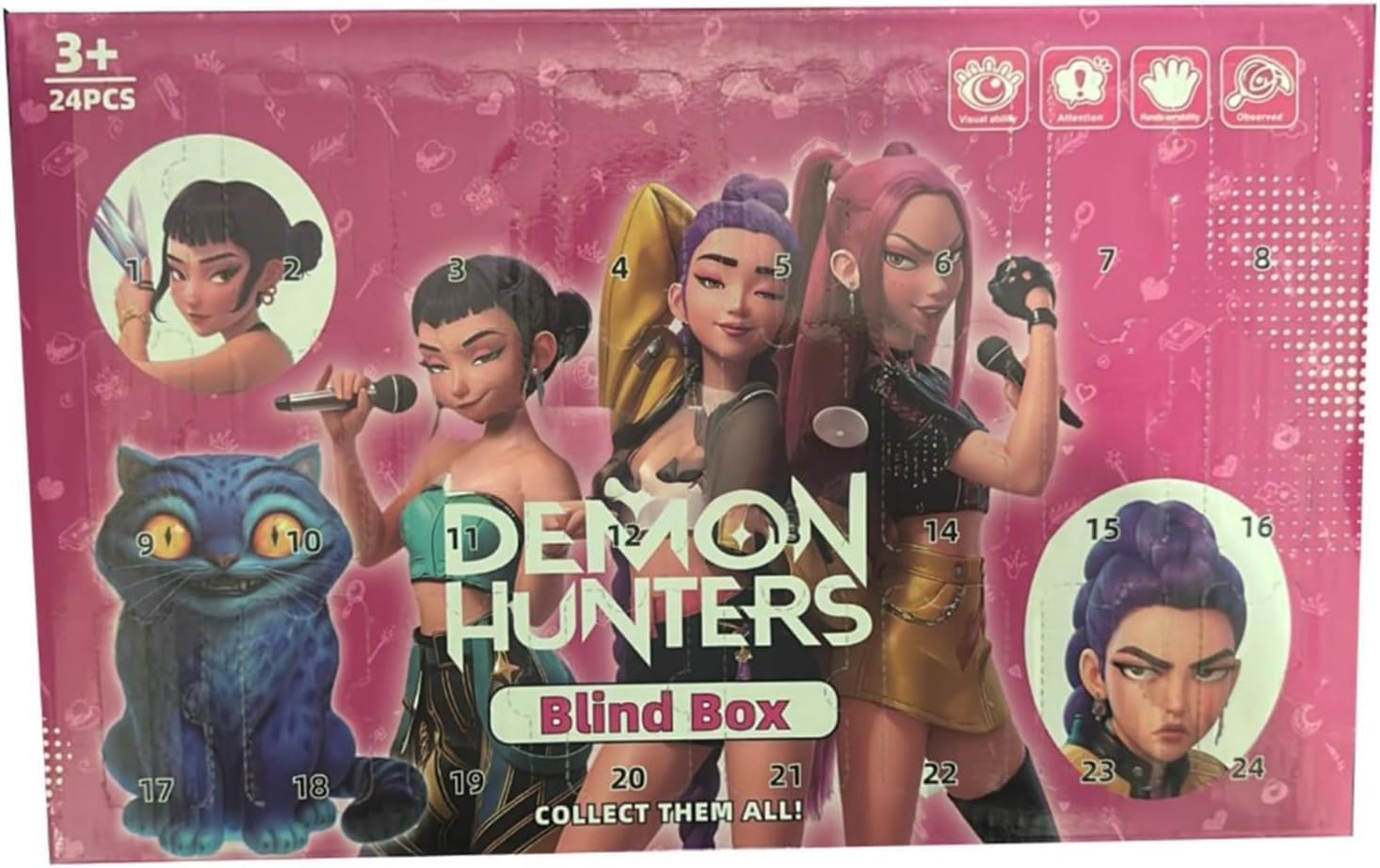 SDMAX Blind Collectable Toy Set For Kids, Anime-Inspired, 24 Days Of Unboxing Surprises, Mini Figure, Accessory, Eye Catching Design, Encourage Creativity And Imagination, 24PCS