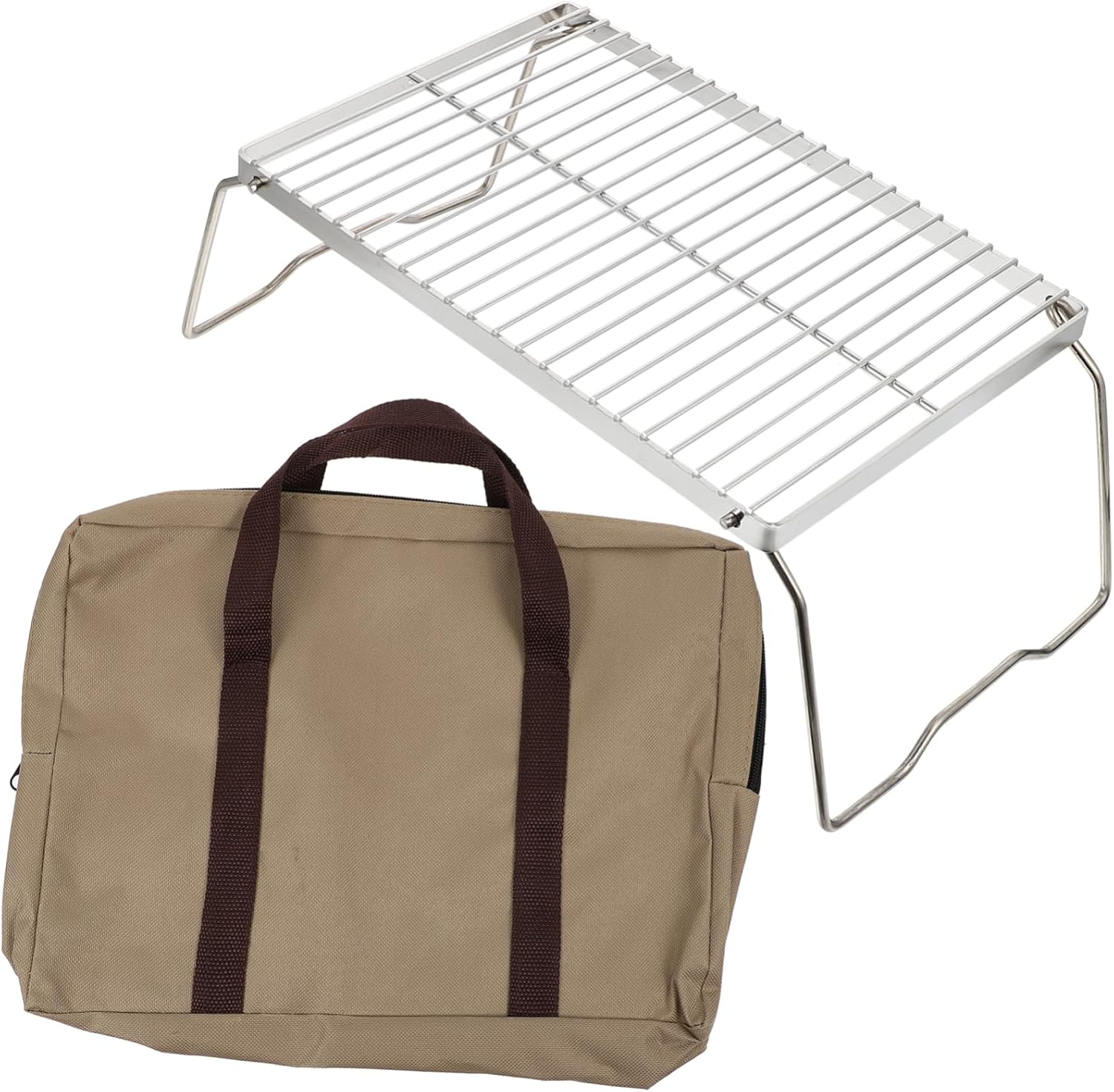 Portable Bbq Grill Stainless Steel Outdoor Grill Folding Campfire Rack Compact Design for Camping Bbq