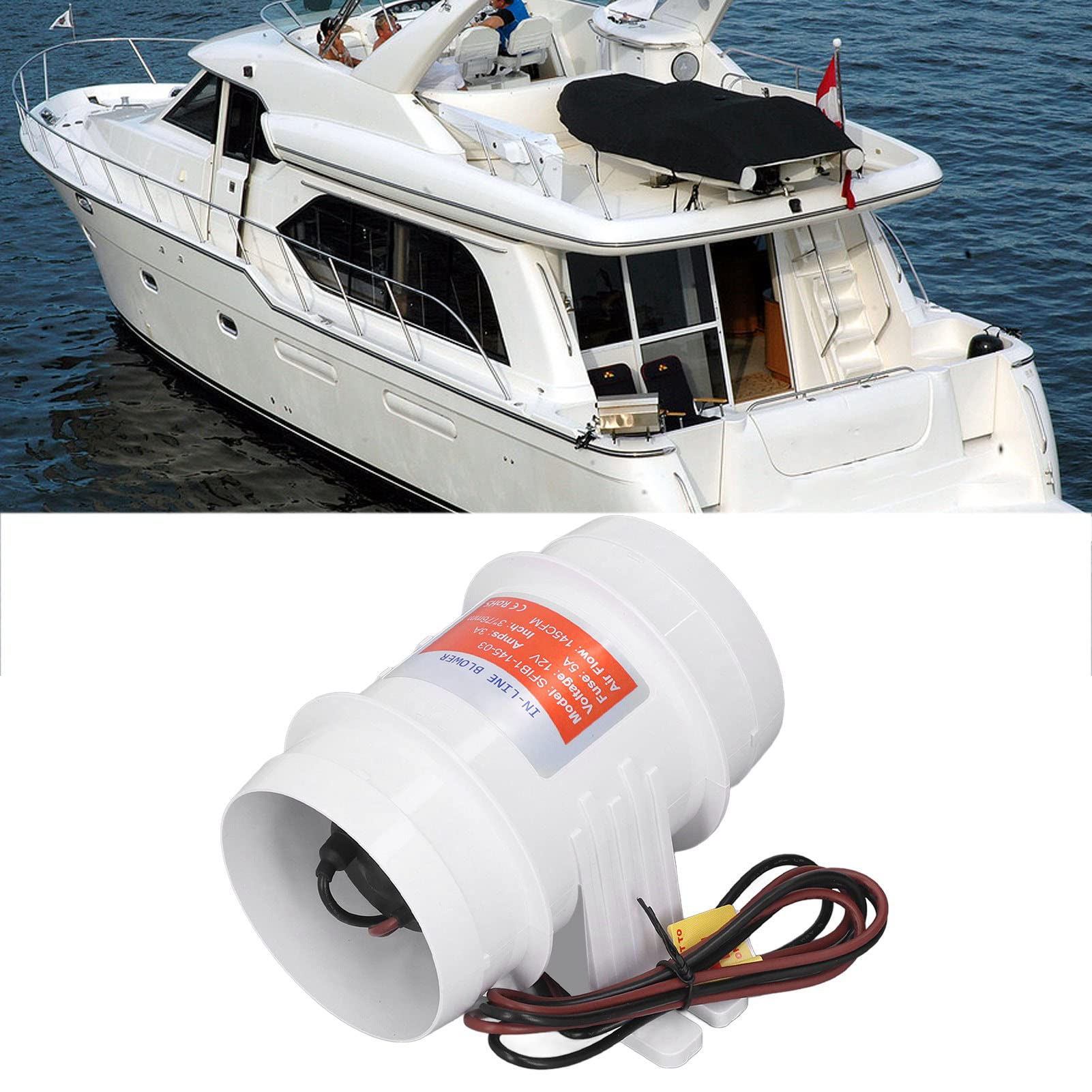 Ventilateur D'échappement 12V 145 CFM 7.6 Cm - Pour Bateau, Camping-car, Cale, Cuisine - 10